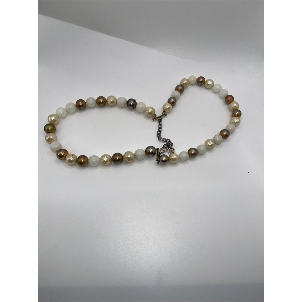 VTG GIVENCHY LARGE BOLD RUNWAY COUTURE GOLDEN BEADS FAUX PEARLS CHOKER NECKLACE